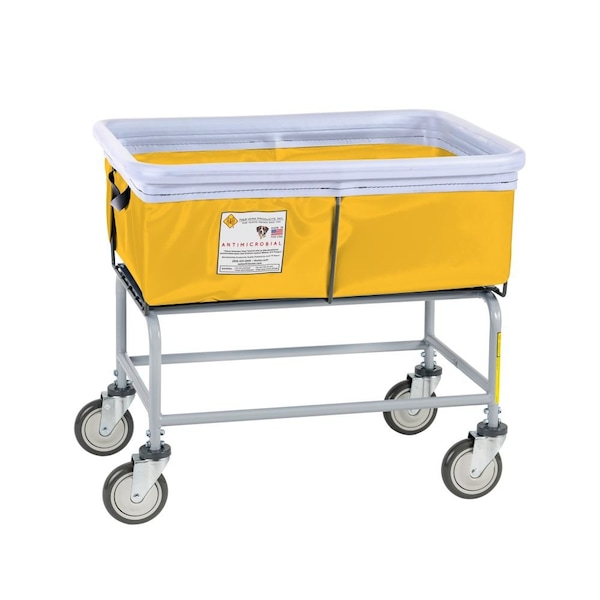 Antimicrobial Elevated Basket Truck, Vinyl, Bumper, 3 Bushel, Yellow